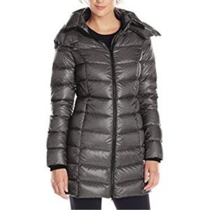 Soia and Kyo hooded down coat. Brown heather. Size S